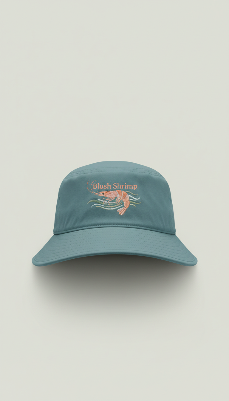 Blush Shrimp logo fishing hat